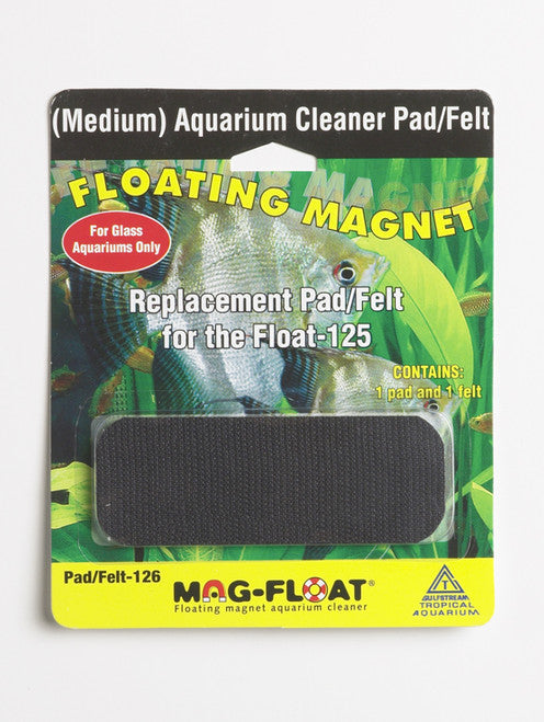 Mag - Float Replacement Pad/Felt Floating Magnet Cleaner for Glass Aquariums Black MD - Aquarium