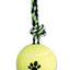 Mammoth 3 Knot Tug Dog toy w/4in Tennis Ball Multi-Color 24in LG