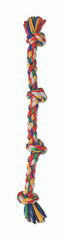 Mammoth Cloth Dog Toy Rope 4 Knot Tug Assorted 27in LG
