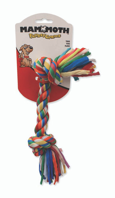 Mammoth Cloth Dog Toy Rope Bone Assorted 12in MD
