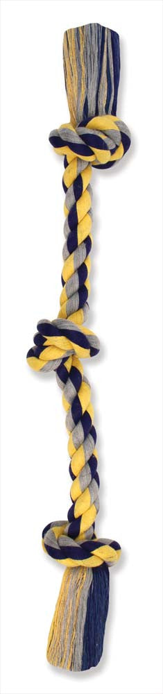 Mammoth Cotton blend Color 3 Knot Rope Tug Toy Assorted 20in MD