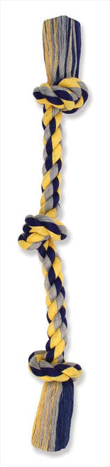 Mammoth Cotton blend Color 3 Knot Rope Tug Toy Assorted 25in LG - Dog