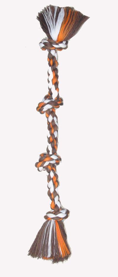 Mammoth Cotton Blend Color 4 Knot Rope Tug Toy Assorted 27in LG