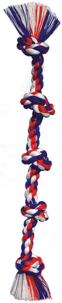 Mammoth Cotton Blend Color 5 Knot Rope Tug Toy Assorted 36in XL