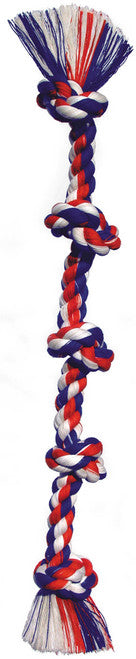 Mammoth Cottonblend 5 Knot Rope Tug Toy Multi - Color 72 in XXL - Dog