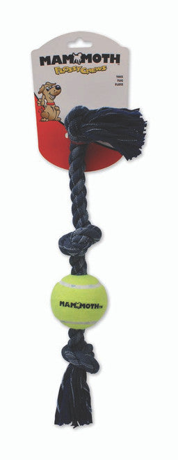 Mammoth Denim 3 Knot Tug with Ball Dog Toy Grey 20in MD