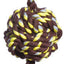 Mammoth Monkey Fist Ball Dog toy w/Rope Ends Brown/Yellow Colossal 25in