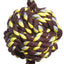 Mammoth Monkey Fist Ball Dog toy w/Rope Ends Brown/Yellow LG 18in