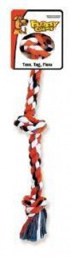 Mammoth Pet Products Cottonblend Color 3 Knot Rope Tug Mini 10in {L + 2} - Dog