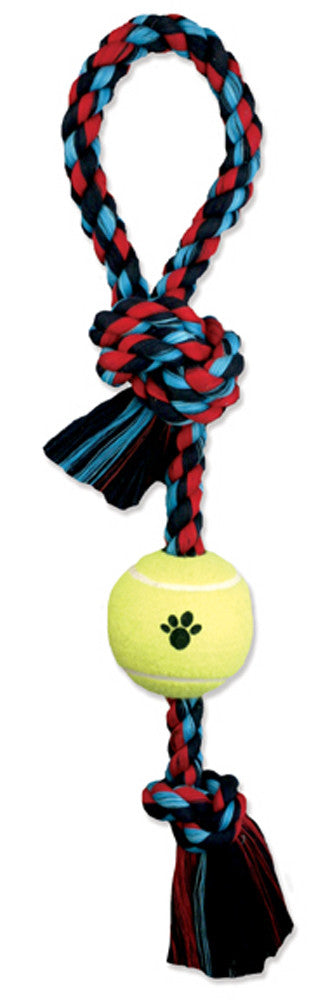 Mammoth Pull Tug Dog toy w/Tennis Ball Multi-Color 20in MD