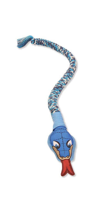 Mammoth SnakeBiter Dog Toy With Squeaky Head Assorted 28in SM