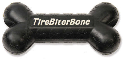 Mammoth TireBiter Bone with Treat Station Dog Toy Black LG 7.25in