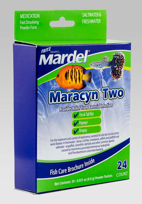Mardel Maracyn 2 Antibacterial Medication 0.021 oz 24 Count - Aquarium