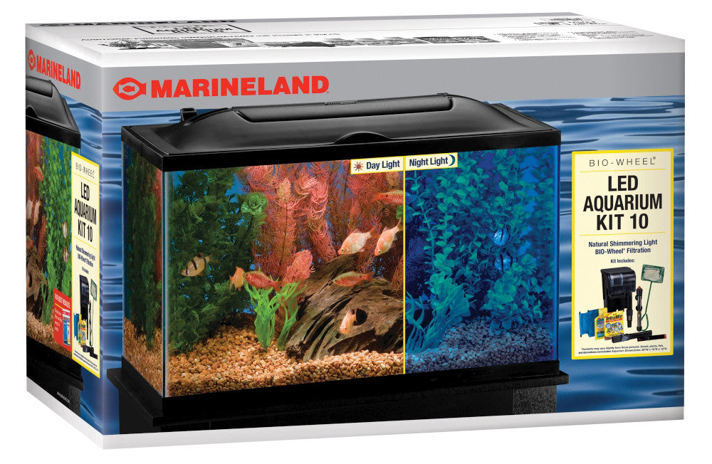 Marineland BIO-Wheel LED Aquarium Kit Black, Clear 10 gal