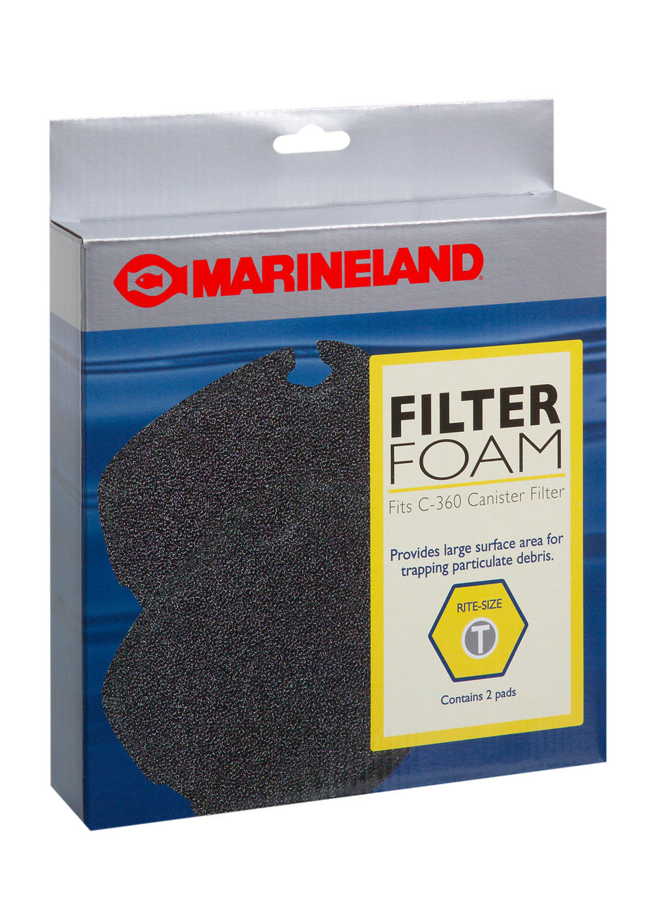 Marineland Filter Foam for Canister Filters Black Rite-Size T 2 Pack