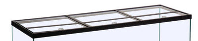 Marineland Rectangular Glass Canopy 125 150gal w/2 braces Clear Black 72in X 18in - Aquarium