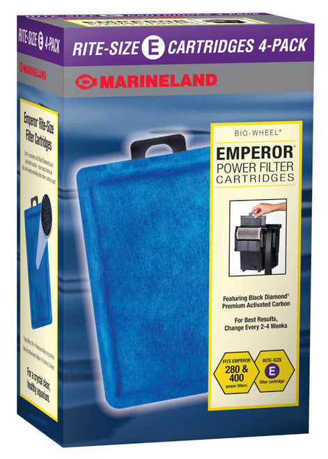 Marineland Replacement Cartridge for all Emperor Bio - Wheel Power Filters 4 Pack - Aquarium