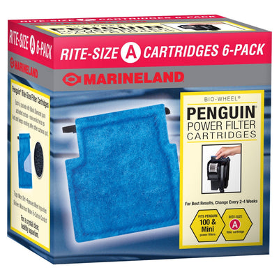 Marineland Replacement Cartridge for Penguin 100B, Mini, and 99B Power Filters Rite-Size A 6 Pack