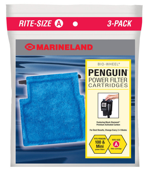 Marineland Replacement Cartridge for Penguin 100B Mini and 99B Power Filters Rite - Size A 3 Pack - Aquarium