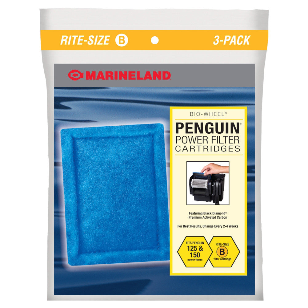 Marineland Replacement Cartridge for Penguin 150B, 110B, and 125B Power Filters Rite-Size B 3 Pack