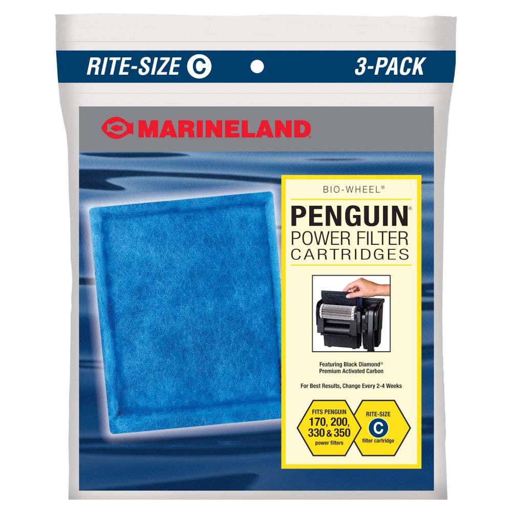 Marineland Replacement Cartridge for Penguin 200B, 350B, 170B, and 330B Power Filters Rite-Size C 3 Pack