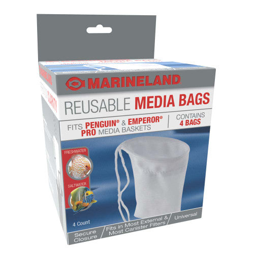 Marineland Reusable Media Bag White 4 Pack - Aquarium