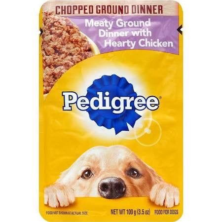 Mars Pedigree Meaty Ground Dinner with Chicken Single 16/3.5z{L-1} C= 798578 023100118017