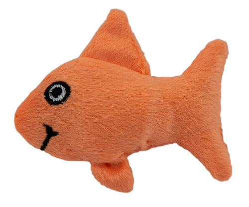 Marshall Ferret Squeak Fish Toy Orange One Size - Small - Pet