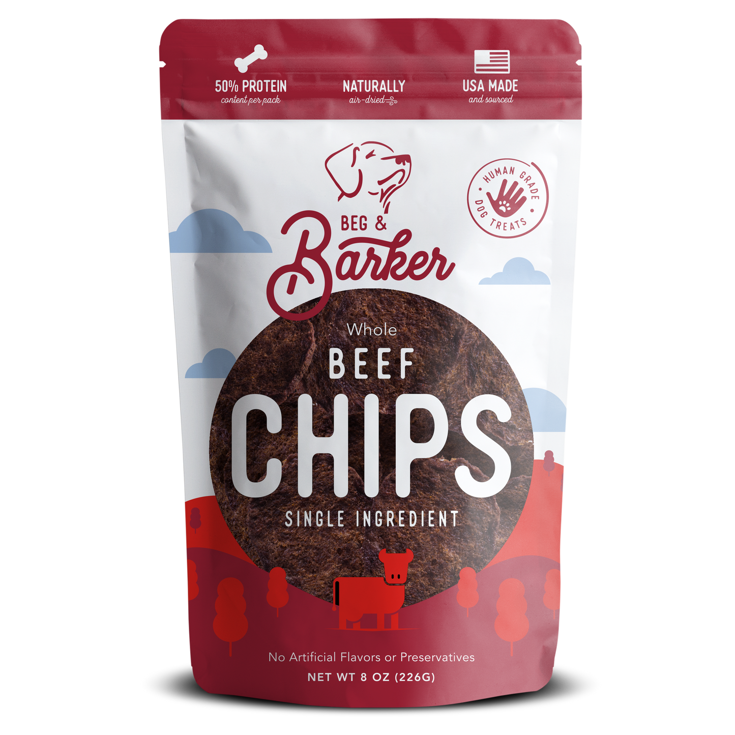 Beg & Barker Beef Heart Chips Dog Treats 8 oz 850015093388