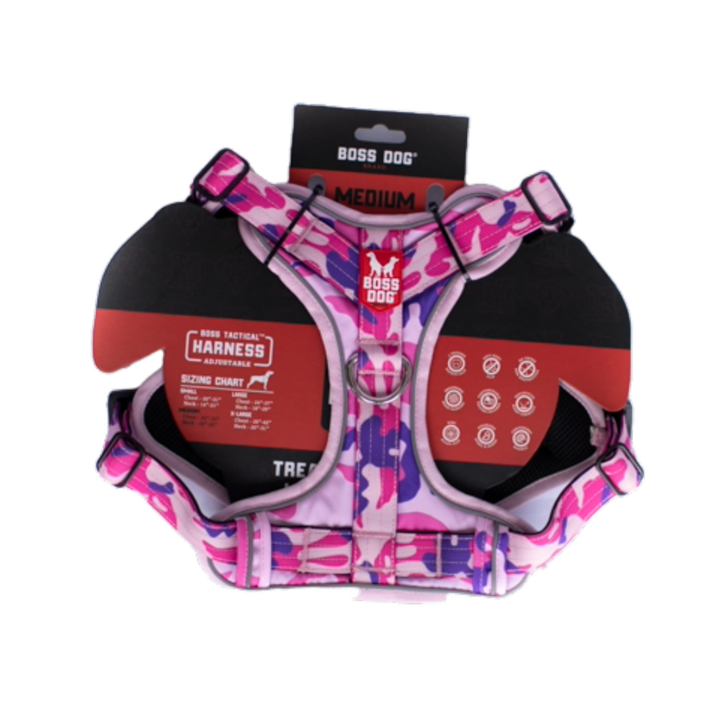 Boss Dog Tactical Dog Harness Pink Camo Medium 850030579577