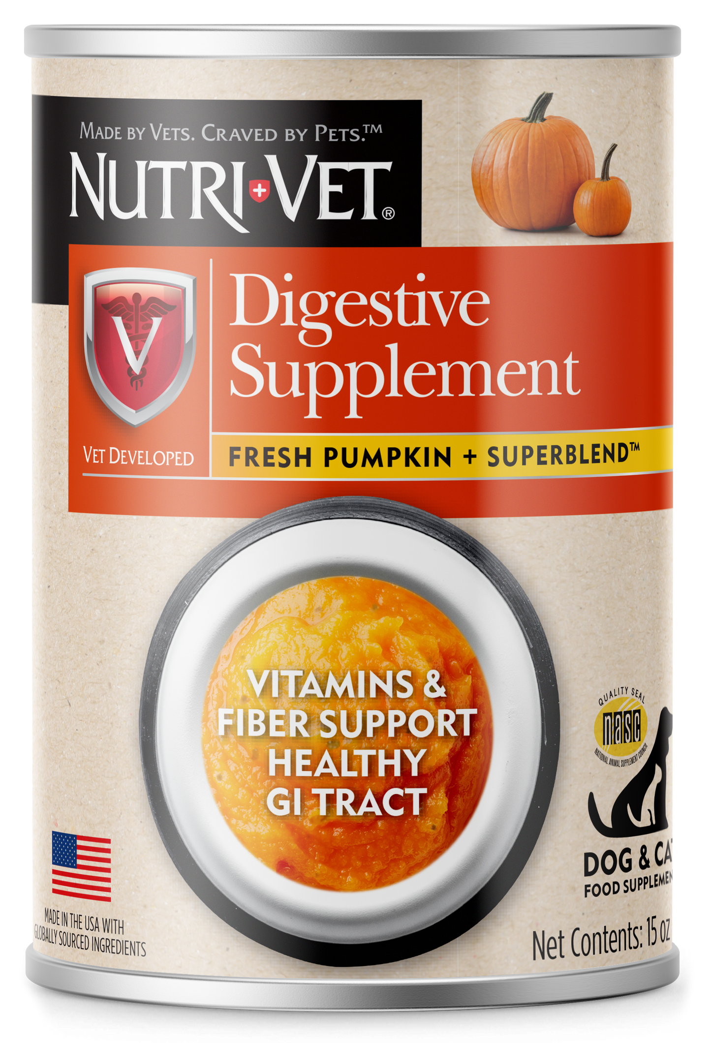 Nutri-Vet Digestive Supplement Fresh Pumpkin & Superblend 15oz 15 oz 669125000021