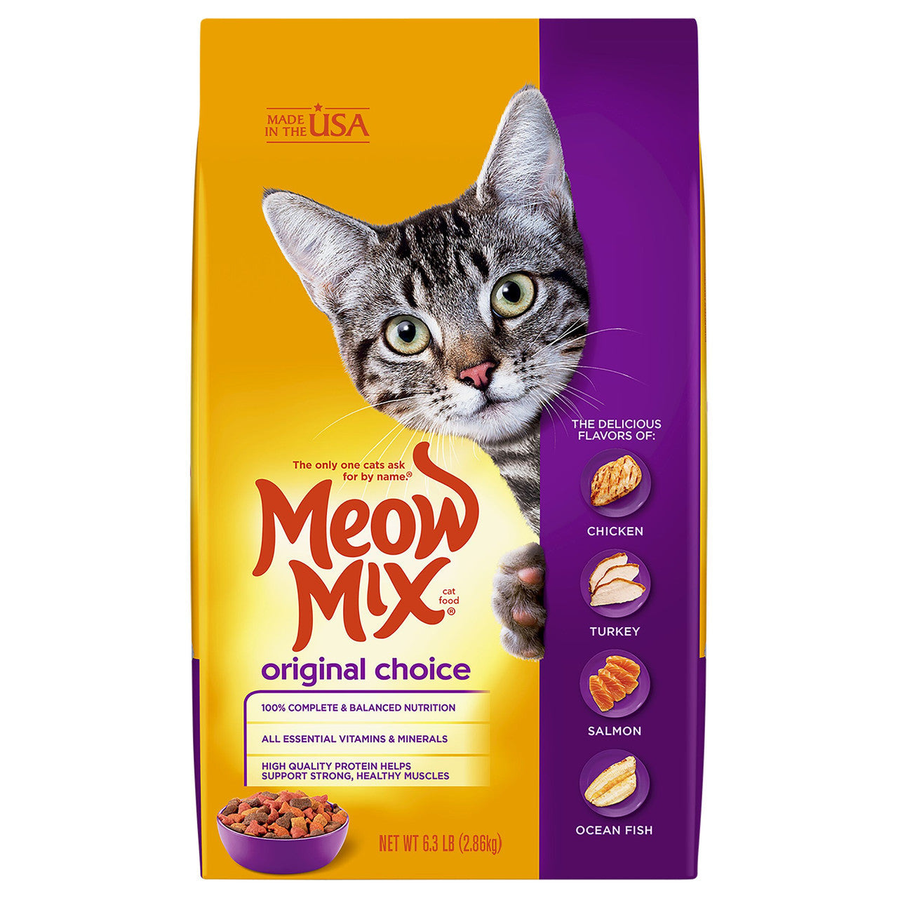 Meow-Mix Original Choice Dry Cat Food Chicken, Turkey, Salmon & Ocean Fish 6.3lb
