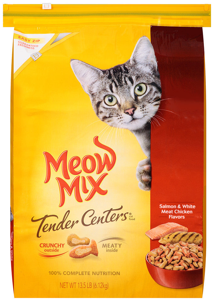 Meow-Mix Tender Centers Dry Cat Food Salmon & Chicken 13.5lb