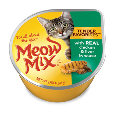 Meow Mix Tender Favorites Chicken & Liver 12/2.75oz {l -1} C= 799480 829274006187