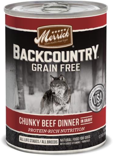 Merrick Backcountry Chunky Beef 12/12.7oz {L - 1} 295278 - Dog