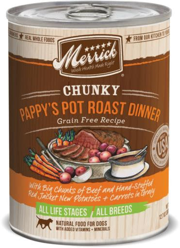 Merrick Chunky Pappy's Pot Roast Dinner 12/12.7oz {L-1} 295142 022808282877