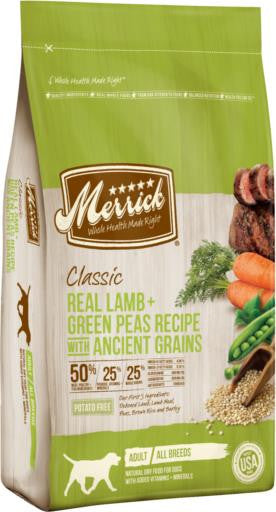 Merrick Classic Real Lamb + Green Peas Recipe with Ancient Grains 4lb {L - 1} 295285 - Dog