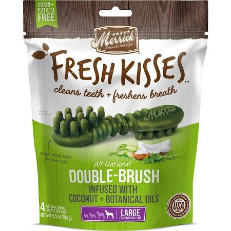 Merrick Fresh Kisses Large Coconut Oil/Botanical 4ct Bag {L+1x} 295784 022808660231