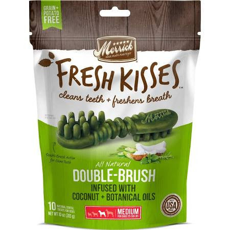Merrick Fresh Kisses Medium Coconut Oil/Botanical 10ct Bag {L + 1x} 295787 - Dog