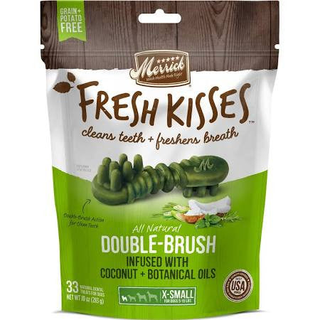 Merrick Fresh Kisses Xsmall Coconut Oil/Botanical 33ct Bag {L+1x} 295785 022808660248