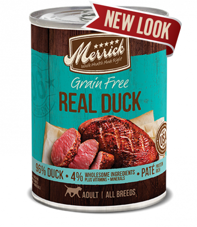 Merrick Grain Free 96% Real Duck Recipe 12/12.7oz {L - 1x} 295823 - Dog