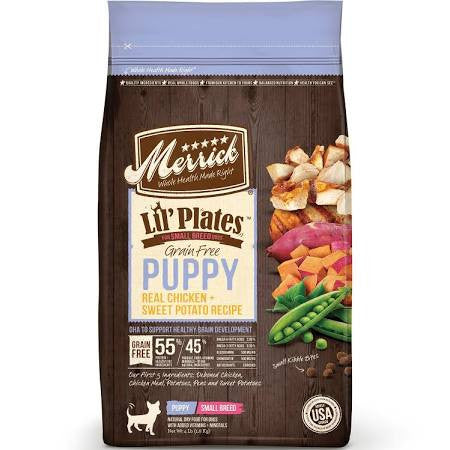 Merrick Lil’ Plates Grain Free Puppy Small Breed Real Chicken And Sweet Potato Recipe Dry Dog Food - 12 - lb - {L - 1x}