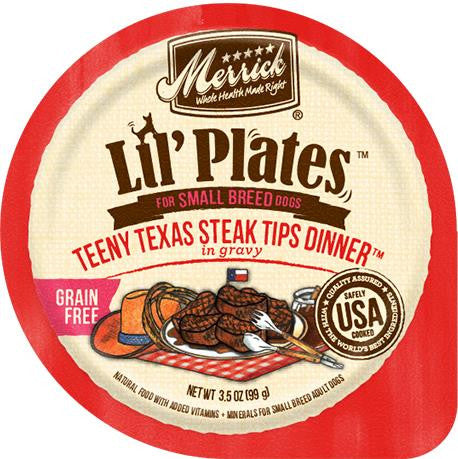 Merrick Lil'Plates Grain Free Teeny Texas Steak Tips 12/3.5Z {L-1} 295129 022808260264