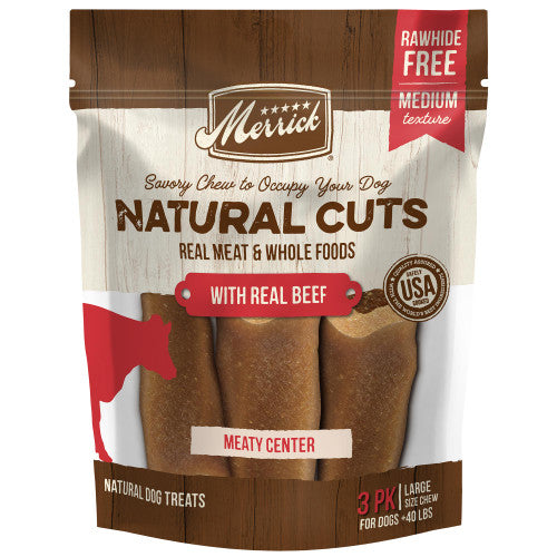 Merrick Natural Cuts with Real Beef Large Chew 3 ct - Dog