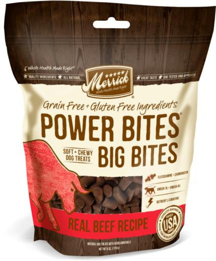 Merrick Power Bites - Big Bites Real Beef Recipe Training Treats 6Z C=6 {L-1} 295598 022808785125