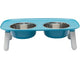 Mess D Dbl Feedr Elvted Blu{L - x} - Dog