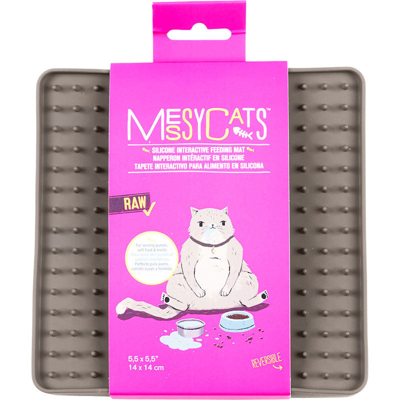 Messy Mutts Cat Silicone Interactive Feeding Mat Grey 628043606807