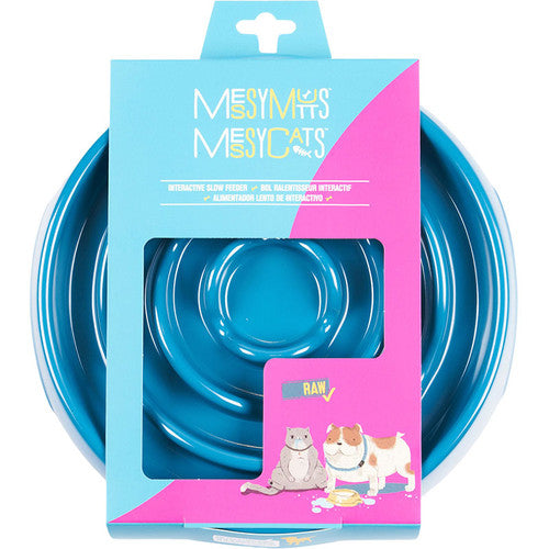 Messy Mutts Dog Cat Slow Feeder Blue 1.75 Cups