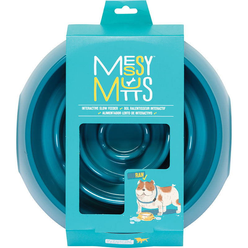 Messy Mutts Dog Slow Feeder Blue 3 Cups 628043606968