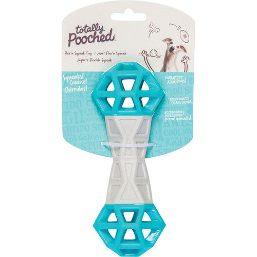 Messy Mutts Totally Dog Flex N Squeak Toy Grey Teal